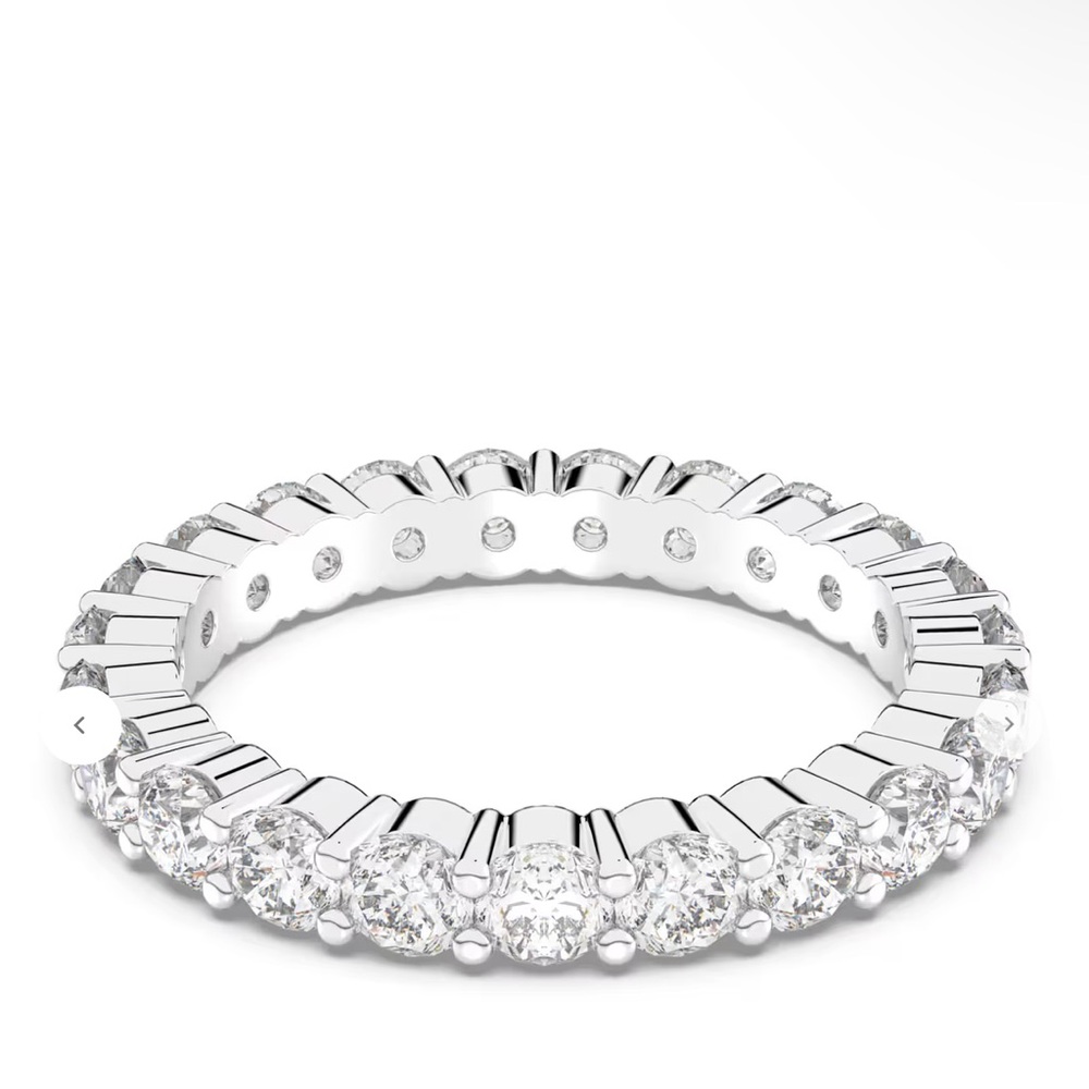 Swarovski Matrix Vittore ring Round cut, White, Rhodium plated